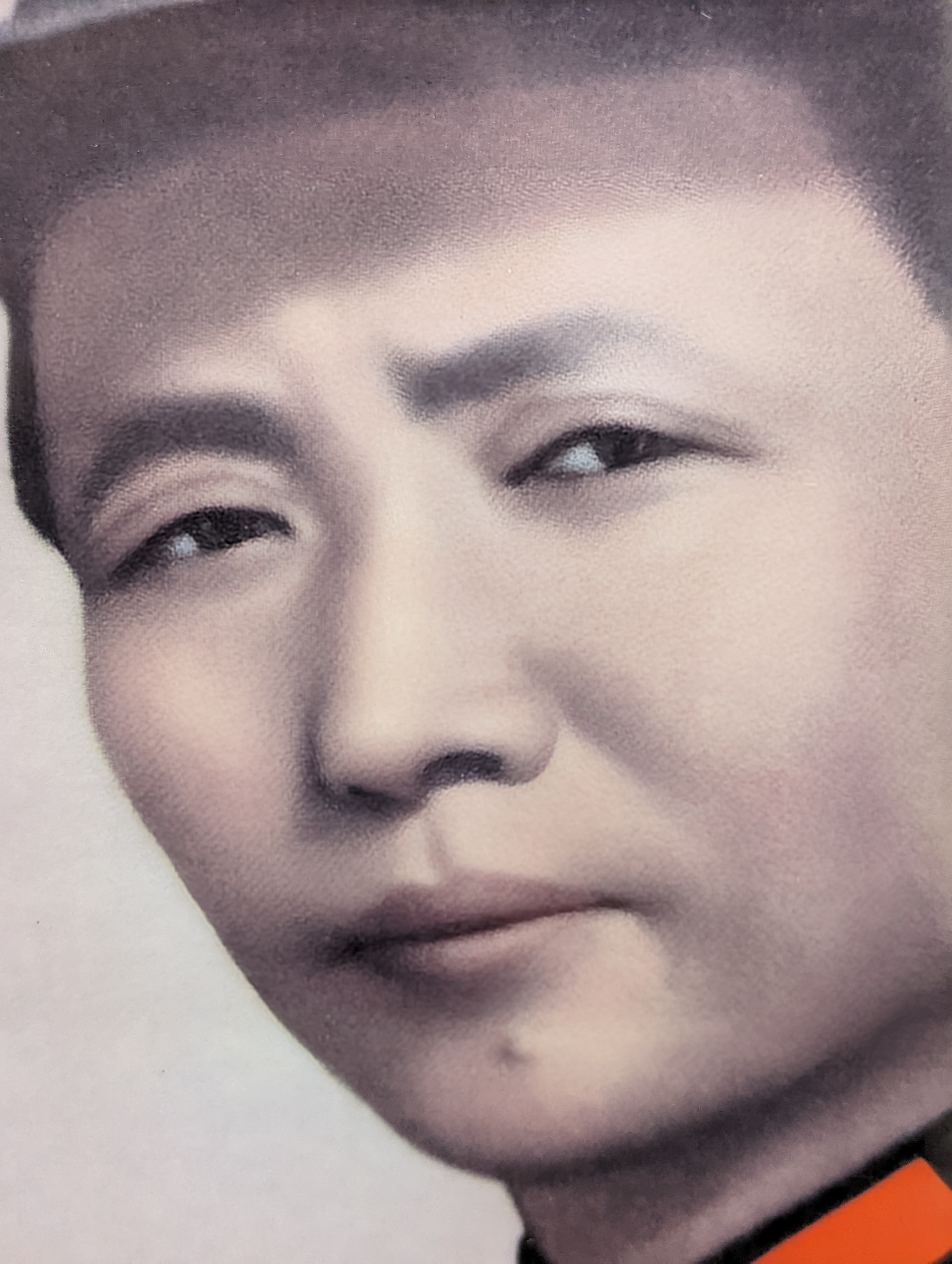 A Chinese porcelain plaque depicting Mao Zedong, Frame 64 x 46cm